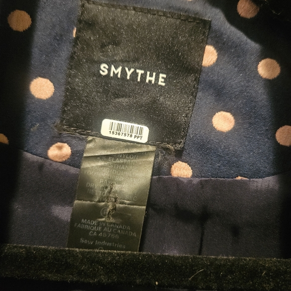 EUC Smythe The Lounge Blazer in Sporty Polka Dot Jacquard Navy Cotton Blend - Picture 10 of 13